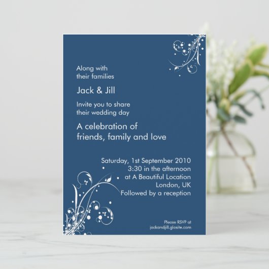 Invitation Windwhisp (bleu orageux) 5x7 (Debout devant)