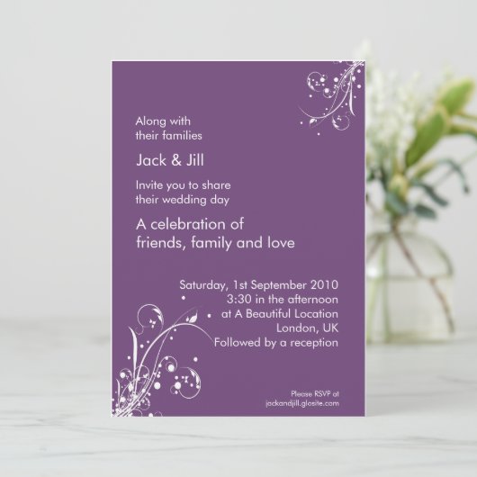 Invitation Windwhisp (raisin) 5x7 (Debout devant)