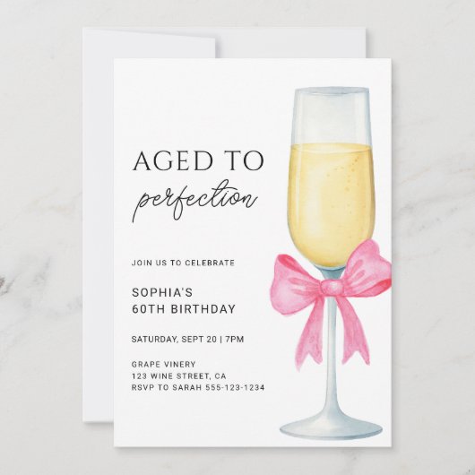 Invitation Wine Aged To Perfection 60th Birthday Party (Devant)