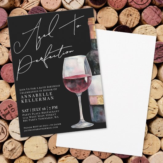 Invitation Wine Aged To Perfection Adult Birthday Party