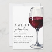 Invitation Wine Aged To Perfection Adult Birthday Party (Devant)
