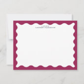 Invitation Wine Berry Wavy Frame Note Card (Devant)