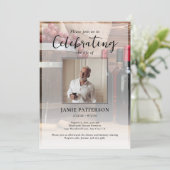 Invitation Wine Connoisseur Celebration of Life Photo Funeral (Debout devant)