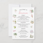 Invitation Wine Country Bachelorette Week-end Itinéraire (Dos)