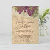 Invitation Wine Country Wedding Rustic Vineyard Monogram (Debout devant)