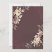 Invitation  Wine Glass Blush Roses Brown Retirement (Dos)