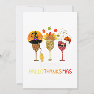 Invitation Wine Hallothanksmas Halloween Christmas Thanksgivi