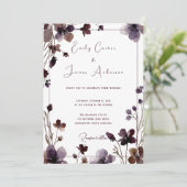 Invitation Wine Red Plum Mauve Fall Floral Wedding (Debout devant)