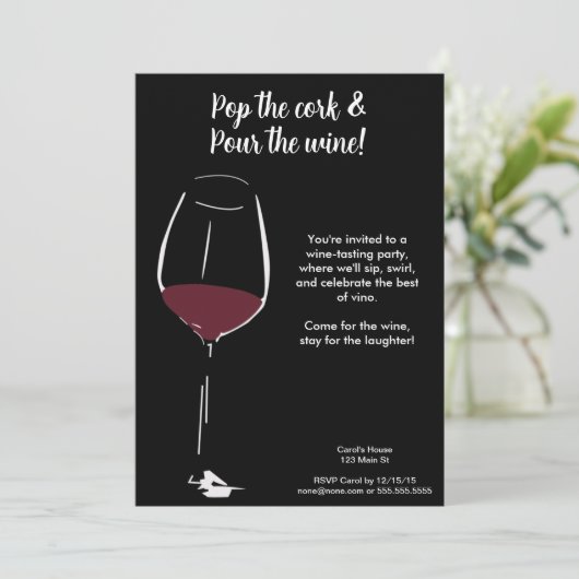 Invitation Wine Tasting Party (Debout devant)
