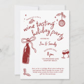 Invitation Wine Tasting Party Scorecard Game Doodle Holiday (Devant)