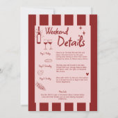 Invitation Winery Bachelorette Wine Tasting Red Itinerary (Dos)