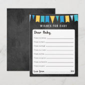 Invitation Wings for Baby Chalkboard Baby shower Card (Devant / Derrière)