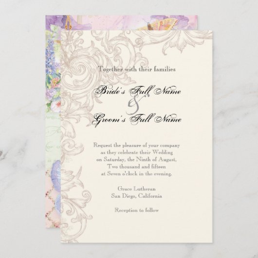 Invitation Wings of Love Mariage Collection (Devant / Derrière)