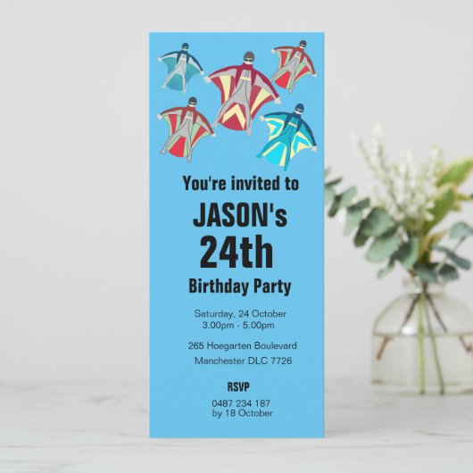 Invitation Wingsuit Skydiving Thème (Debout devant)