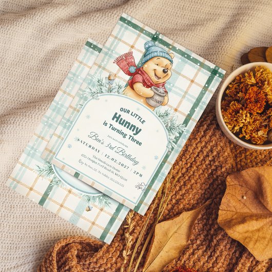 Invitation Winnie the Pooh 'Our Little Hunny is Turning Three