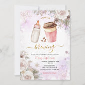 Invitation Winter A Baby Is Brewing Coffee Baby Shower (Devant)