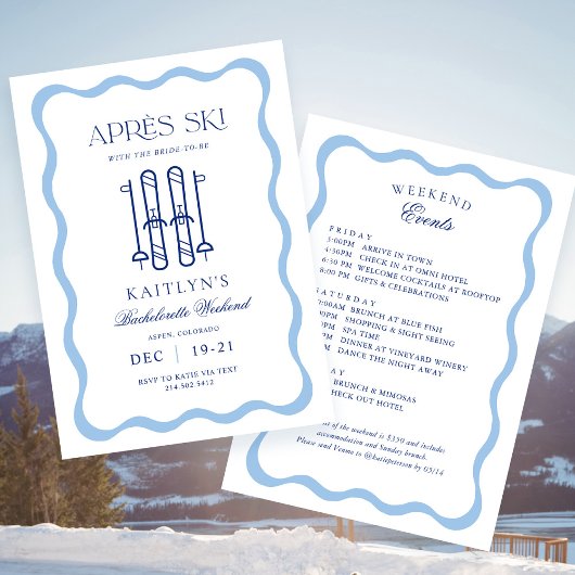 Invitation Winter Apres Ski Bachelorette Party