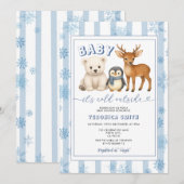 Invitation Winter Arctic Baby It’s Cold Outside Baby Shower (Devant / Derrière)