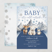Invitation Winter Arctic Baby It’s Cold Outside Baby Shower (Devant / Derrière)