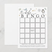 Invitation Winter Baby Animals Baby Shower Bingo Game Card (Devant / Derrière)