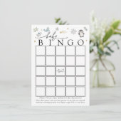 Invitation Winter Baby Animals Baby Shower Bingo Game Card (Debout devant)