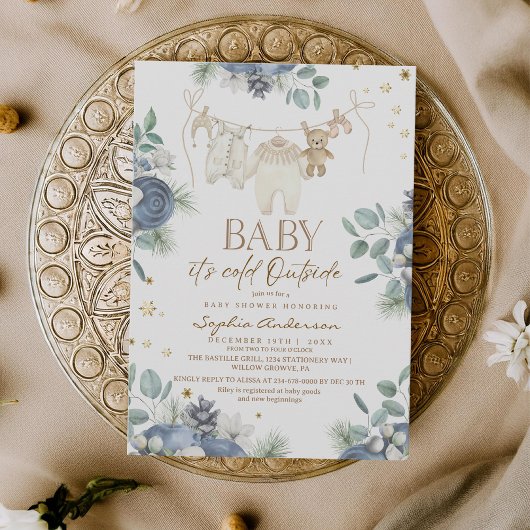 Invitation Winter Baby Its Cold Outside Baby Shower
