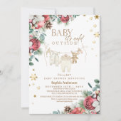 Invitation Winter Baby it's Cold Outside Christmas Shower  (Devant)