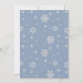 Invitation Winter baby shower snowy pines wreath dusty blue (Dos)