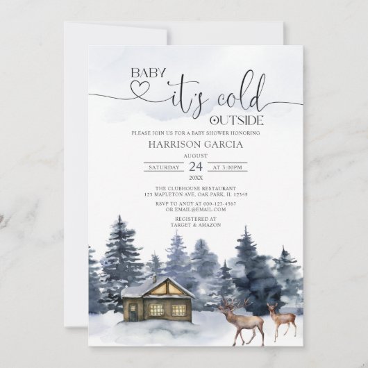 Invitation Winter Baby son froid dehors Baby shower (Devant)
