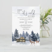 Invitation Winter Baby son froid dehors Baby shower (Debout devant)