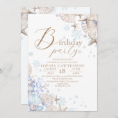 Invitation Winter Beach Theme 18th Birthday Party (Devant / Derrière)