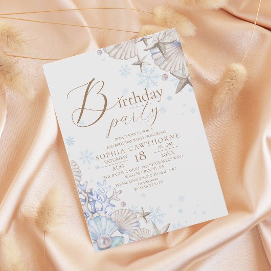 Invitation Winter Beach Theme 18th Birthday Party