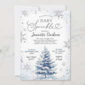 Invitation Winter Blue Baby Sprinkle Boy Baby Shower (Devant)