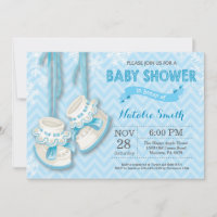 Winter Blue Chaussures garçon Baby shower Invitati
