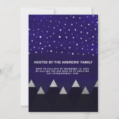 Invitation Winter Blue Silver Snowy Mounts Fête (Dos)