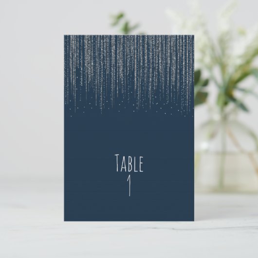 Invitation Winter Blue & Silver Sparking Ice Lights Table (Debout devant)