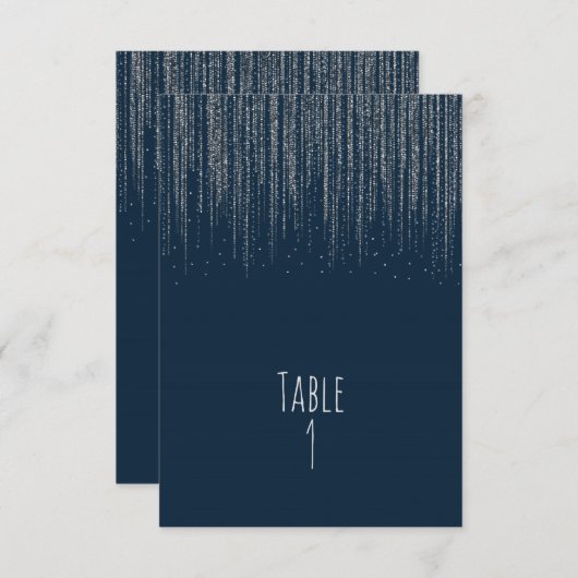 Invitation Winter Blue & Silver Sparking Ice Lights Table (Devant / Derrière)