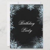 Invitation Winter Blue Snowflake Anniversaire Partie (Devant)