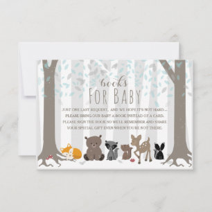 Invitation Winter Blue Woodland Animal Famille Demande de liv