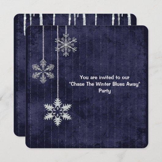 Invitation Winter Blues Party (Devant / Derrière)