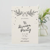 Invitation Winter Botanical Christmas Dinner Party (Debout devant)