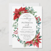 Invitation Winter Botanical Christmas Wedding (Devant)