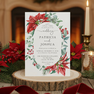 Invitation Winter Botanical Christmas Wedding