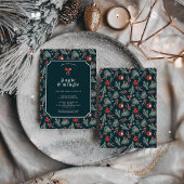 Invitation Winter Botanicals Coquette Bow | Christmas Party