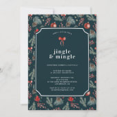 Invitation Winter Botanicals Coquette Bow | Fête de Noël (Devant)