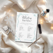 Invitation Winter Bow green Qu'y a-t-il dans votre sac? Jeu