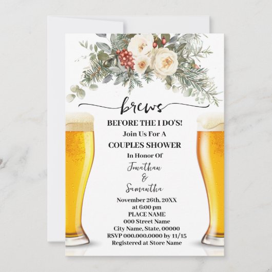 Invitation Winter Brews Before I do Couples Shower (Devant)