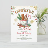 Invitation Winter Christmas Cookies and Cocoa Birthday (Debout devant)