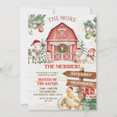 Invitation Winter Christmas Farm Animal Holiday Party (Devant)