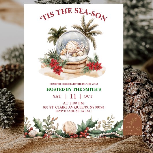 Invitation Winter Coastal Christmas Party